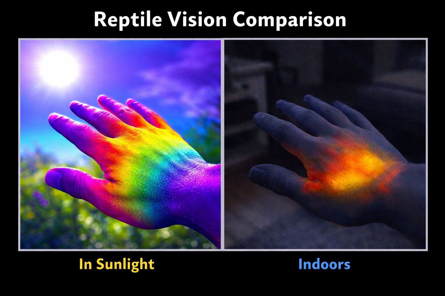 Reptile Vision Comparison — In Sunlight vs Indoors